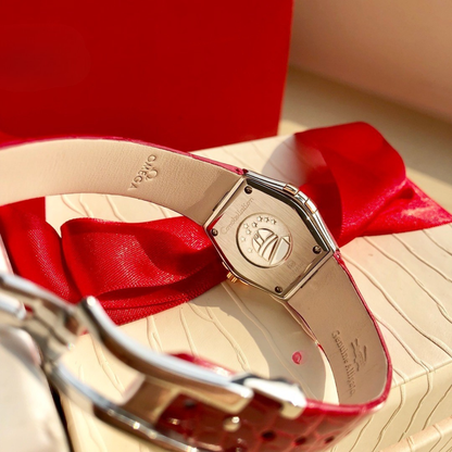 Omega Red Leather Watch