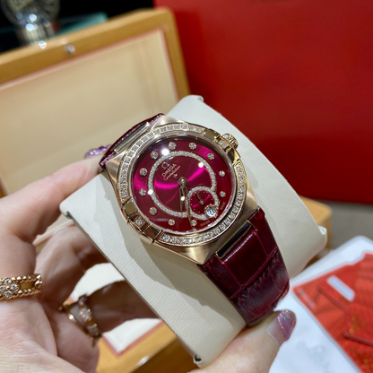 Omega Red Diamond Luxury Watch