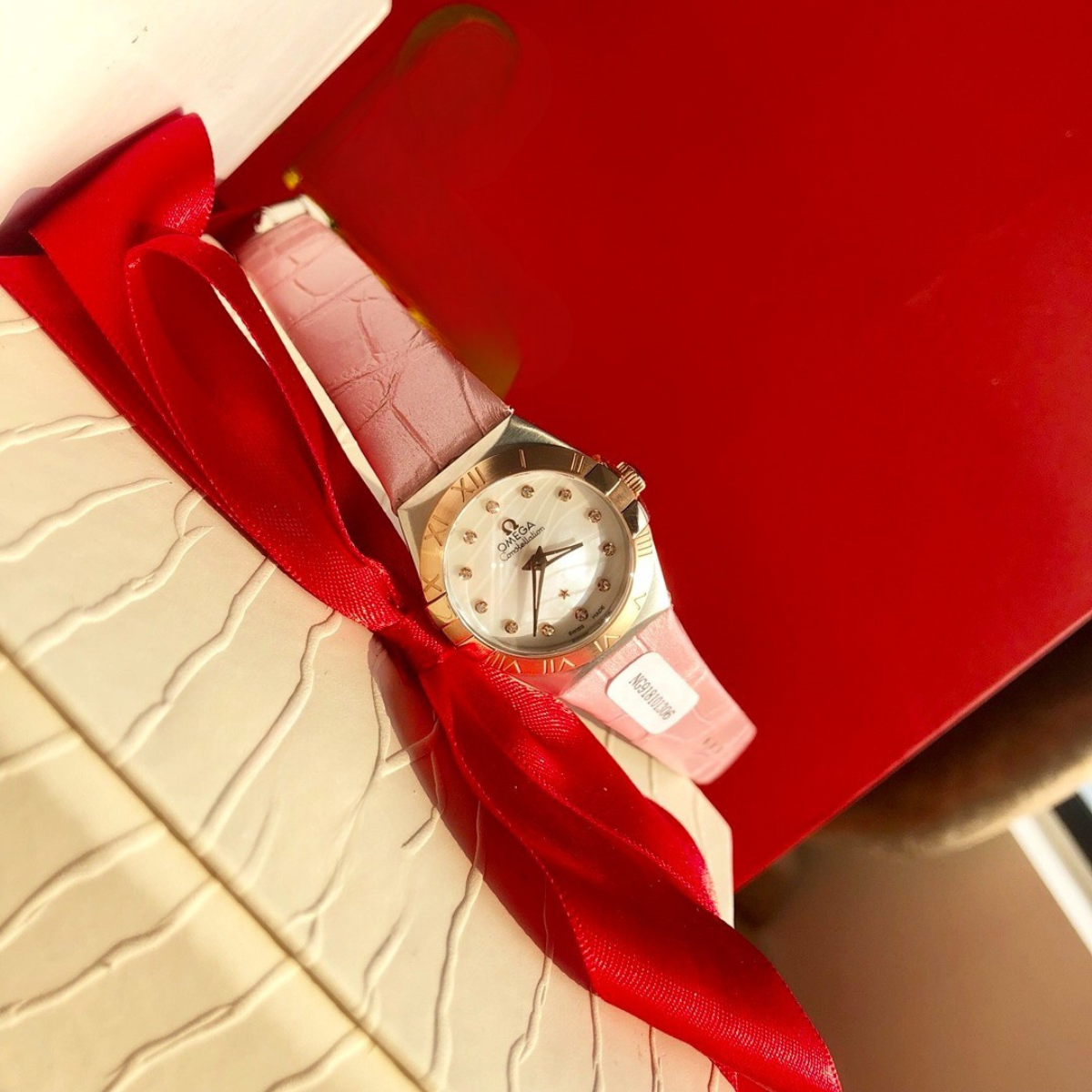 Omega Rose Gold Pink Watch