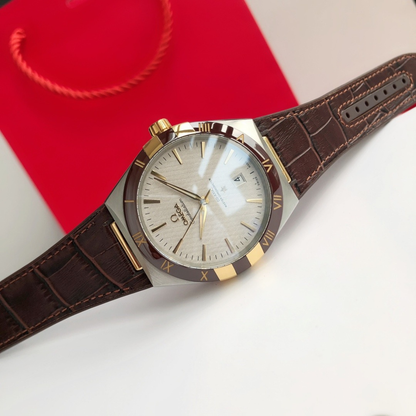 Omega Constellation Brown Leather Watch