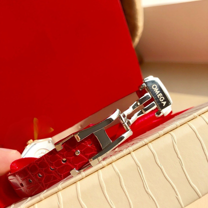 Omega Red Leather Watch