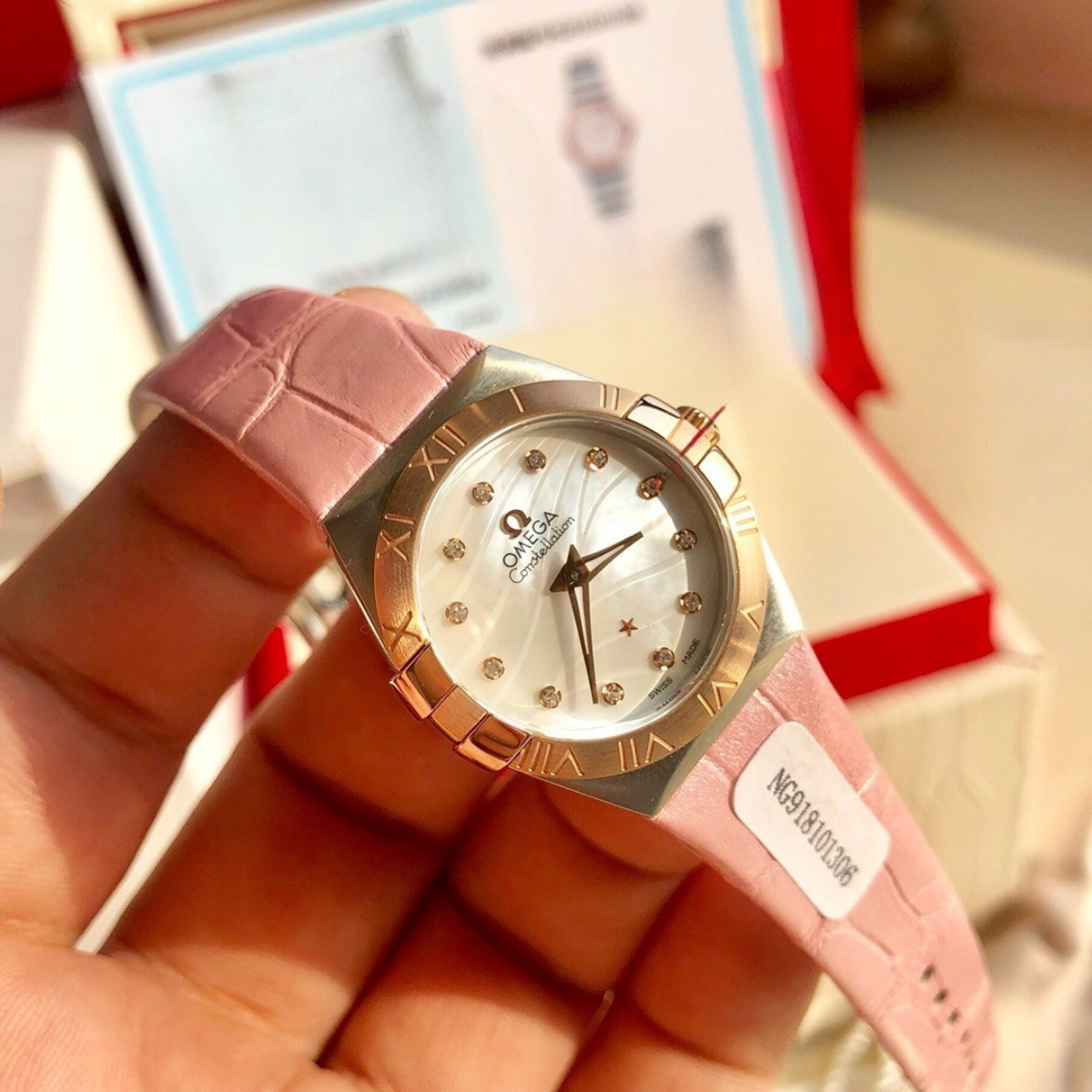 Omega Rose Gold Pink Watch