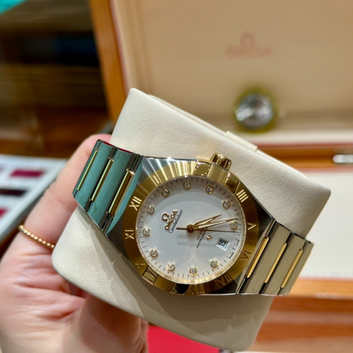 Omega Gold Diamond Watch