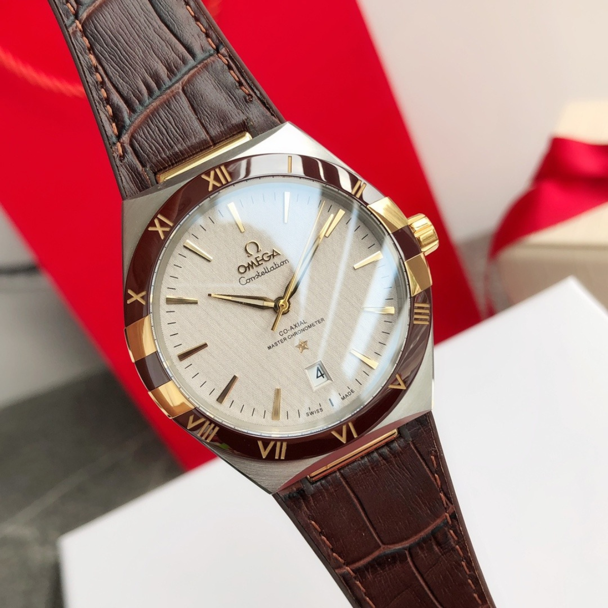 Omega Constellation Brown Leather Watch