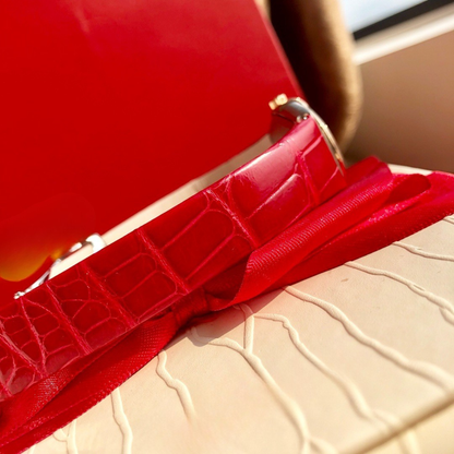 Omega Red Leather Watch