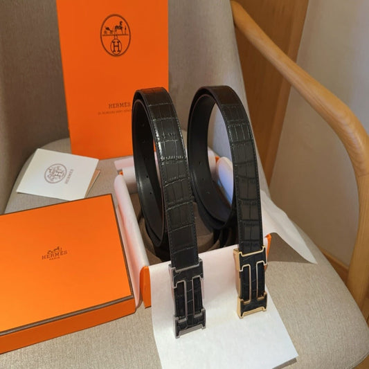 Hermes Crocodile Leather Belt