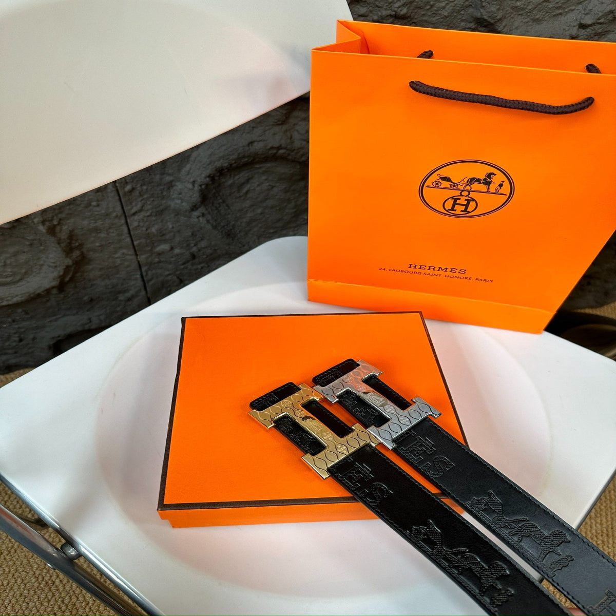 Hermès High-End Cowhide Leather Belt