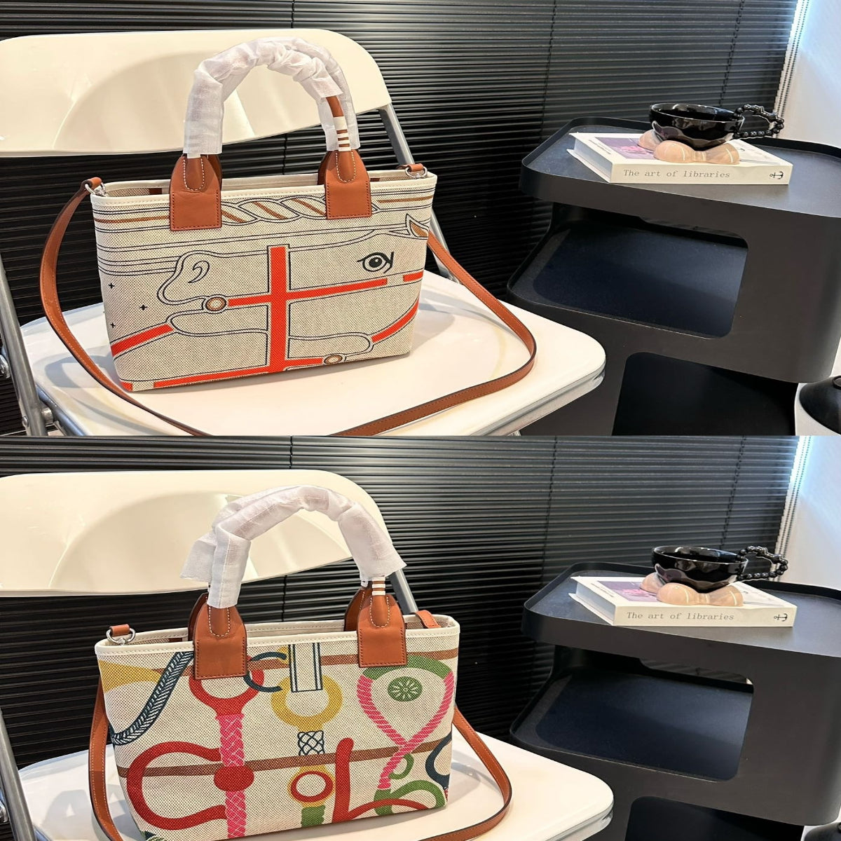 Hermes Steeple Canvas Tote Bag