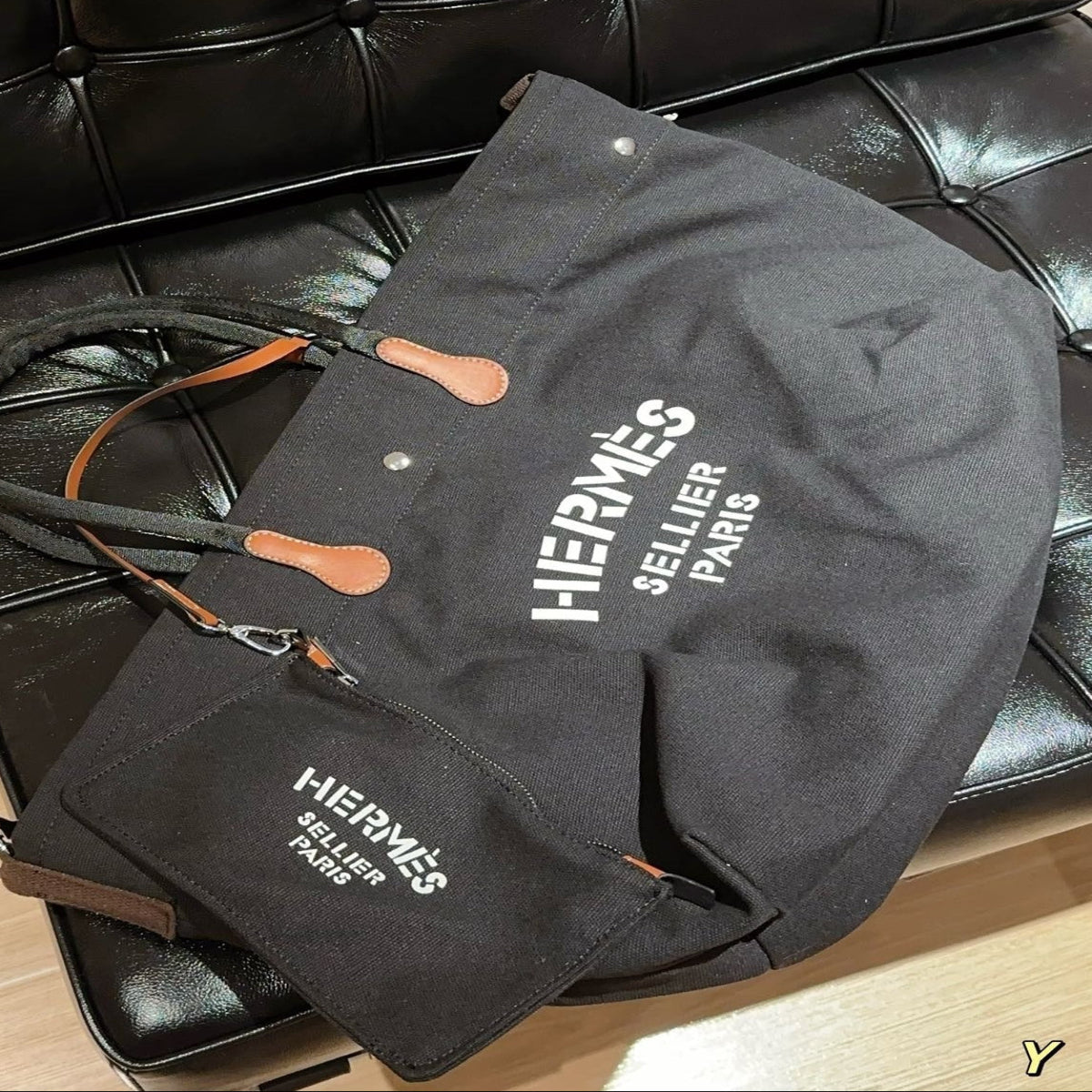 Hermès Vintage Canvas Tote Bag