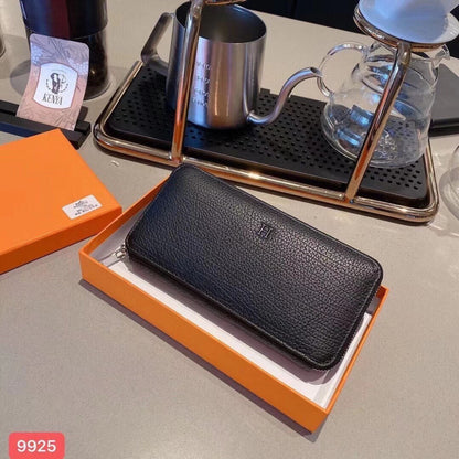 Hermes Black Leather Clutch wallet