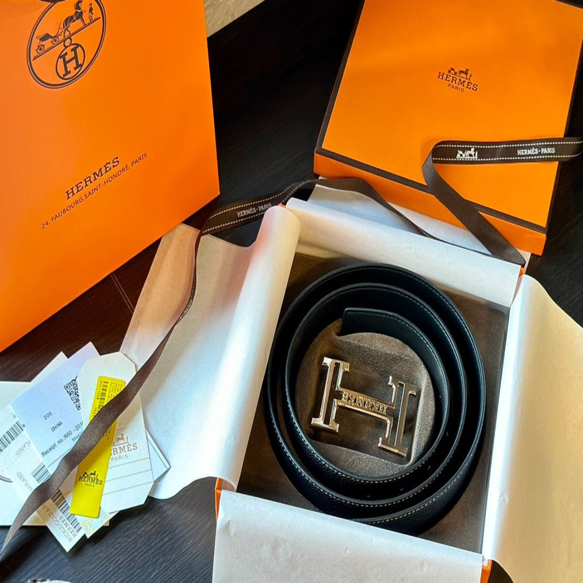 Hermès High-End Cowhide Leather Belt