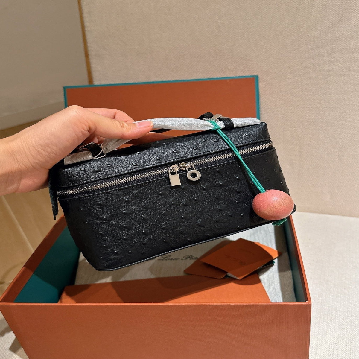 Hermès Loro Piana Ostrich Leather Bag