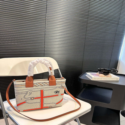 Hermes Steeple Canvas Tote Bag