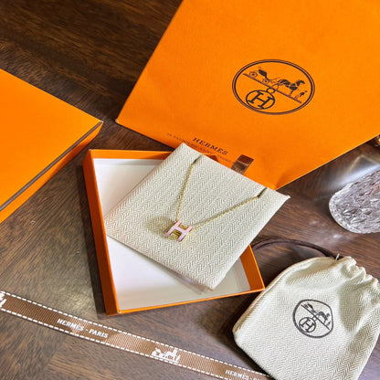 Hermès H-Letter Necklace in Oval