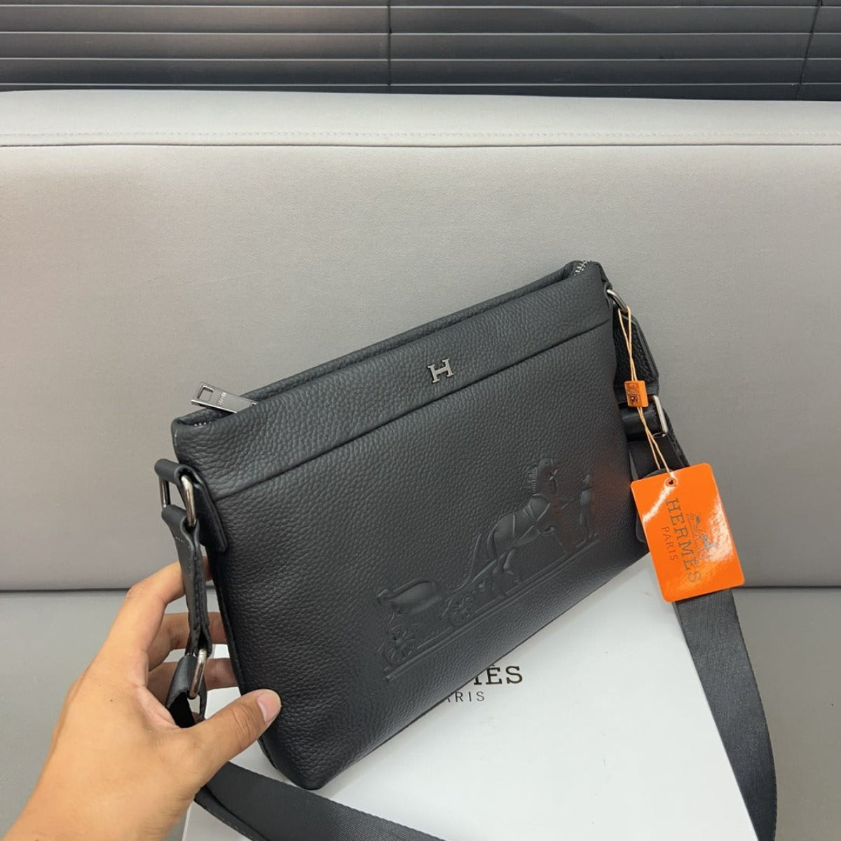 Hermès Cowhide Crossbody Bag