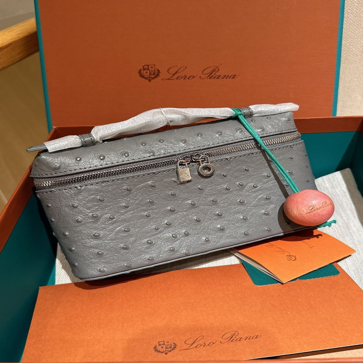 Hermès Loro Piana Ostrich Leather Bag