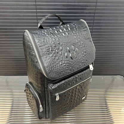 Hermès Crocodile-embossed Leather Backpack