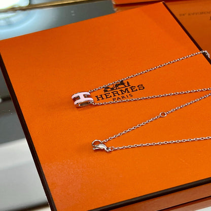 Hermès H-Letter Oval Necklace