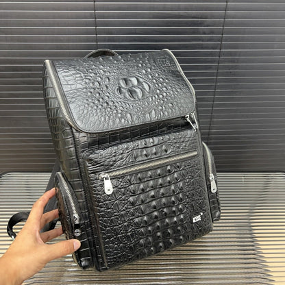 Hermès Crocodile-embossed Leather Backpack