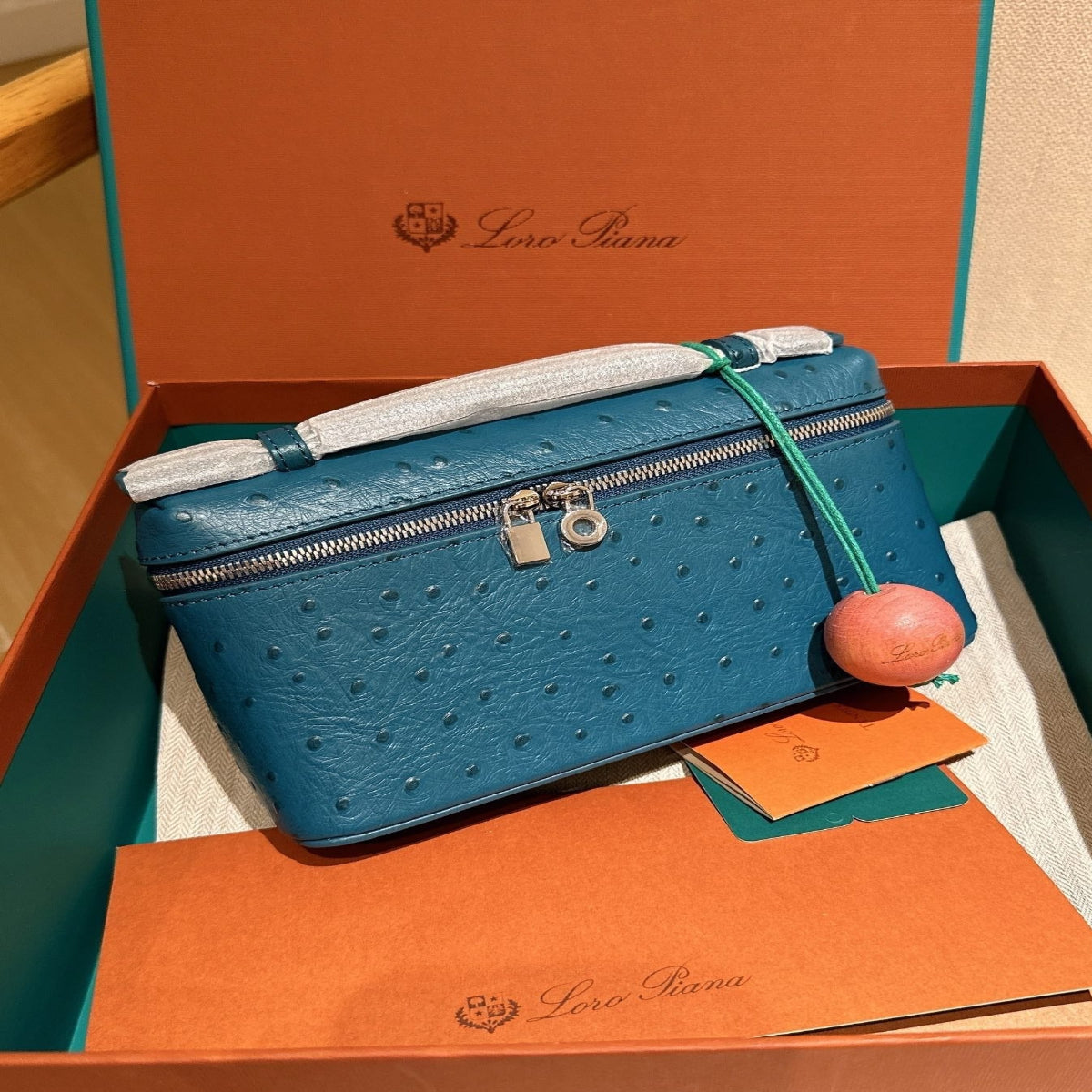 Hermès Loro Piana Ostrich Leather Bag