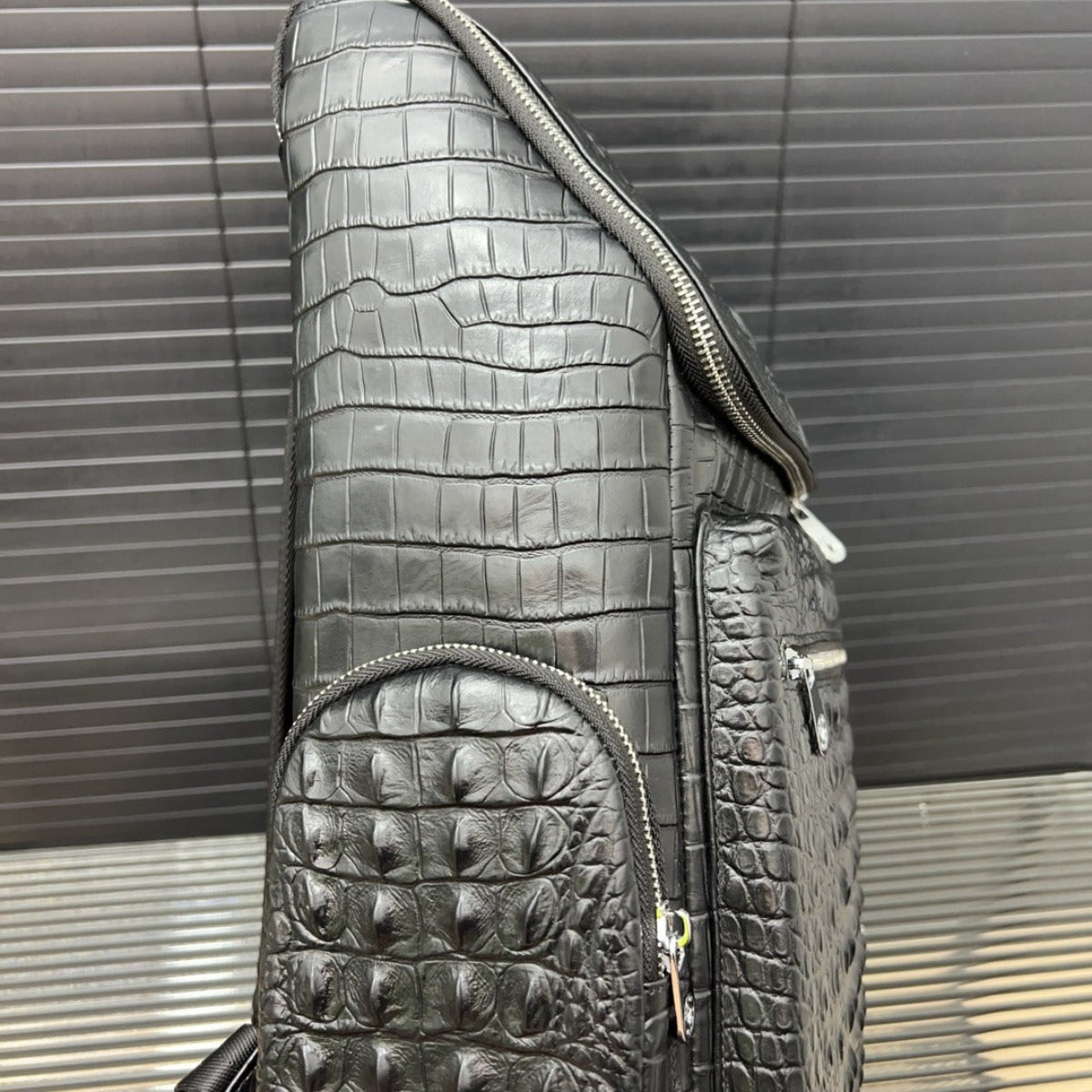 Hermès Crocodile-embossed Leather Backpack