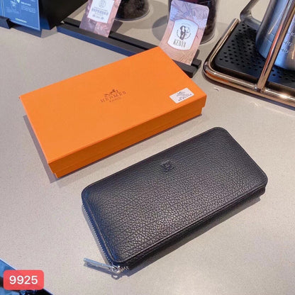 Hermes Black Leather Clutch wallet
