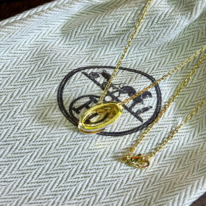 Hermès H-Letter Necklace in Oval