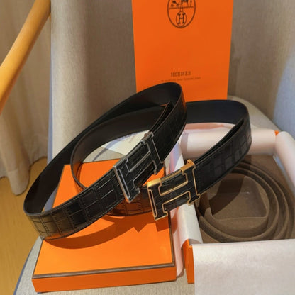 Hermes Crocodile Leather Belt