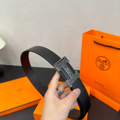 Hermès All-Steel Buckle Leather Belt