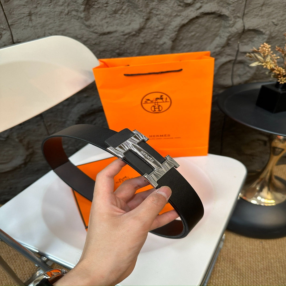 Hermès Premium Hey Ha Leather Belt