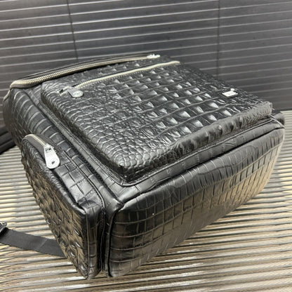 Hermès Crocodile-embossed Leather Backpack